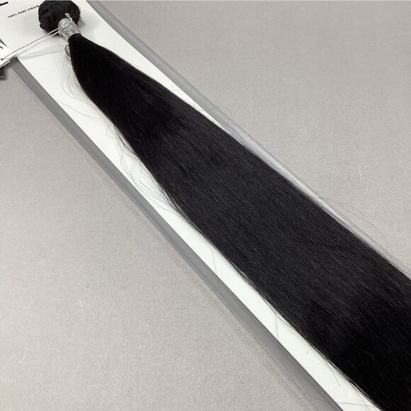 Natural Straight 24” Natural Black 100% Pure Virgin Human Hair Extensions - Picture 2 of 7